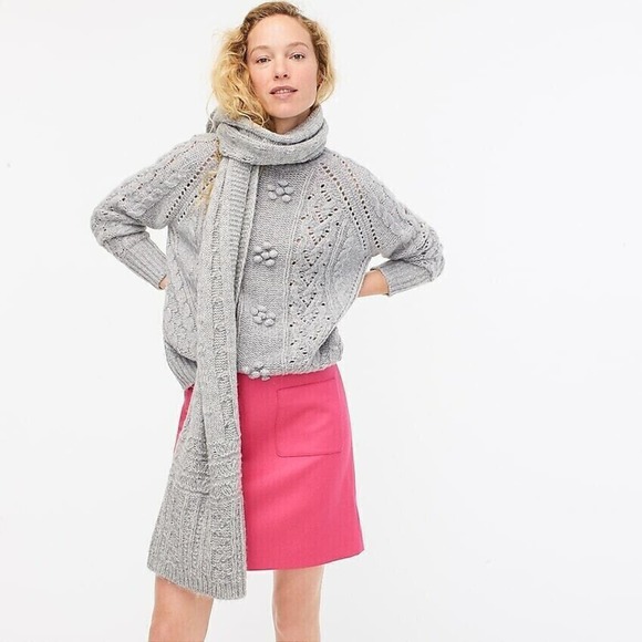 J Crew Patch Pocket Mini Skirt Double Serge Wool Barbie Bright Fuchsia 16T Tall - Picture 4 of 10